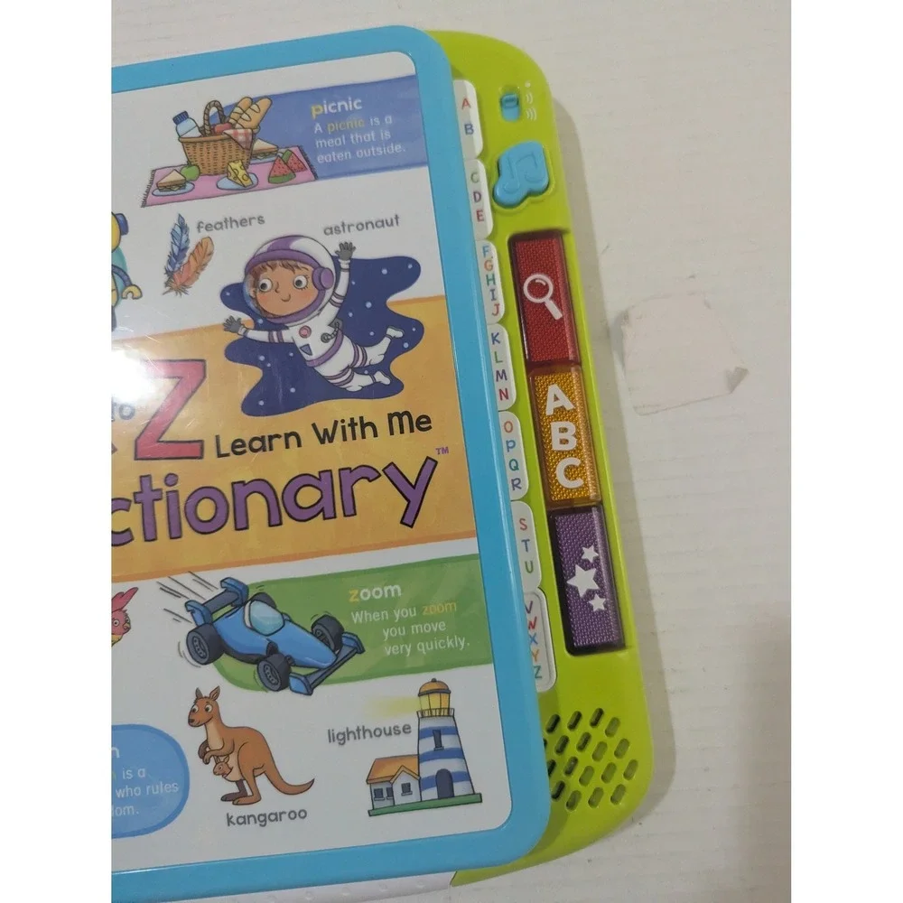 LeapFrog A to Z Learn With Me Dictionary Interactive Educational Toy Green Blue